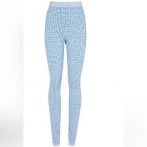 Balmain Light Blue Patterned Leggings
